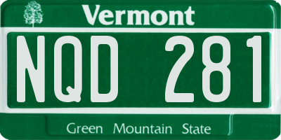 VT license plate NQD281