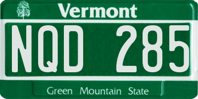 VT license plate NQD285