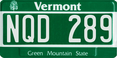 VT license plate NQD289