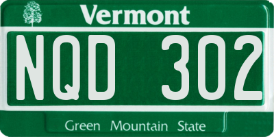VT license plate NQD302