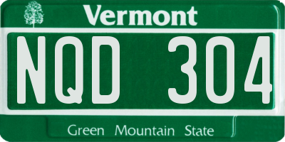 VT license plate NQD304