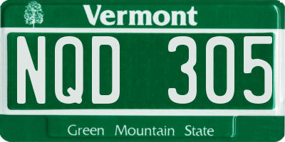 VT license plate NQD305