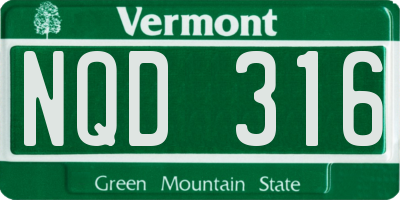 VT license plate NQD316