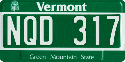 VT license plate NQD317