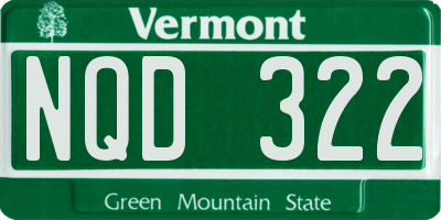 VT license plate NQD322