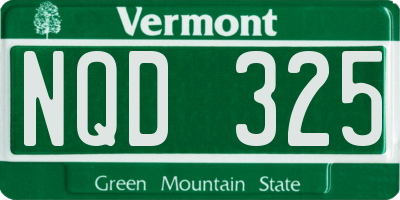 VT license plate NQD325