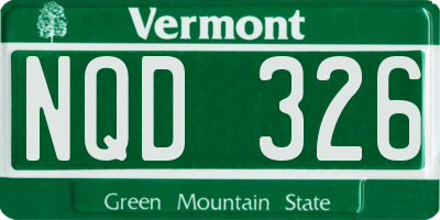 VT license plate NQD326