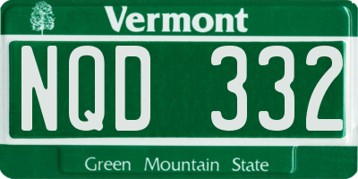 VT license plate NQD332