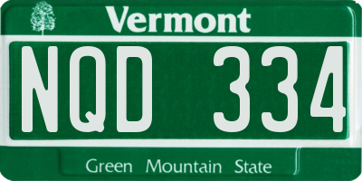 VT license plate NQD334