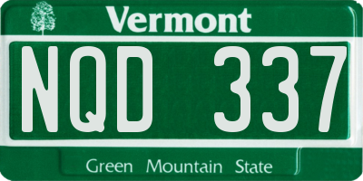 VT license plate NQD337