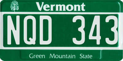 VT license plate NQD343