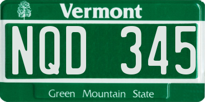 VT license plate NQD345