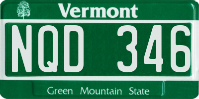 VT license plate NQD346