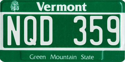 VT license plate NQD359
