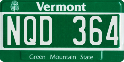 VT license plate NQD364