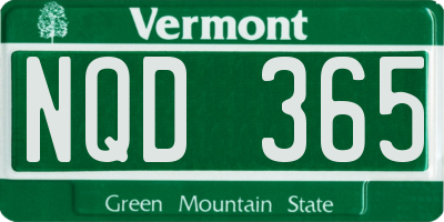 VT license plate NQD365