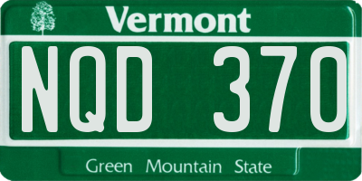 VT license plate NQD370