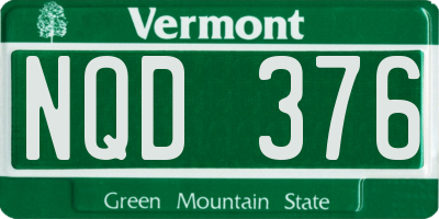 VT license plate NQD376
