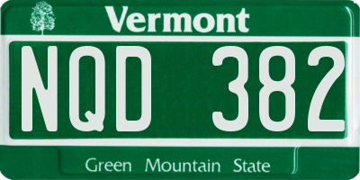VT license plate NQD382