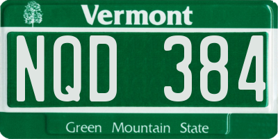 VT license plate NQD384