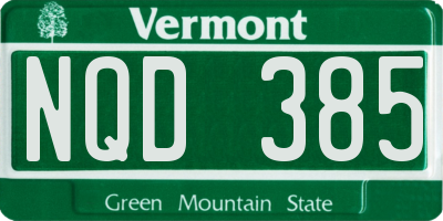 VT license plate NQD385