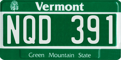 VT license plate NQD391