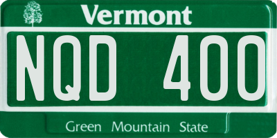 VT license plate NQD400