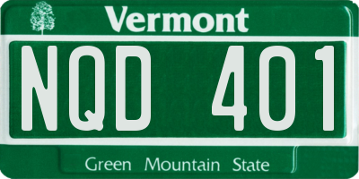 VT license plate NQD401