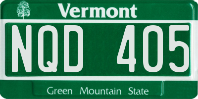 VT license plate NQD405