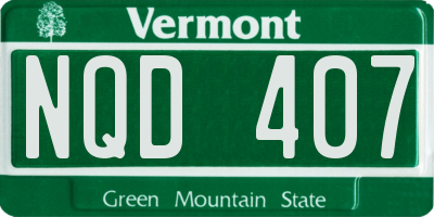 VT license plate NQD407