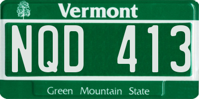 VT license plate NQD413