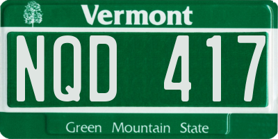 VT license plate NQD417