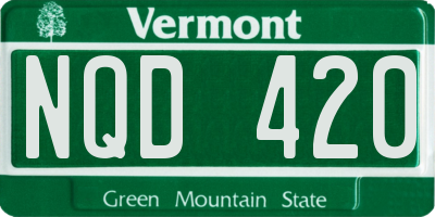 VT license plate NQD420