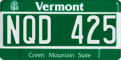 VT license plate NQD425