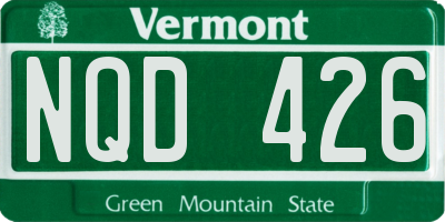 VT license plate NQD426
