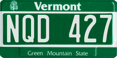 VT license plate NQD427
