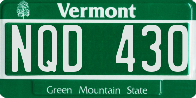 VT license plate NQD430