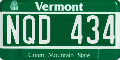 VT license plate NQD434