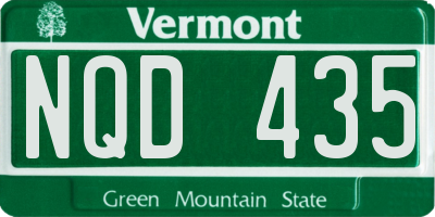 VT license plate NQD435