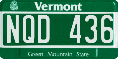 VT license plate NQD436