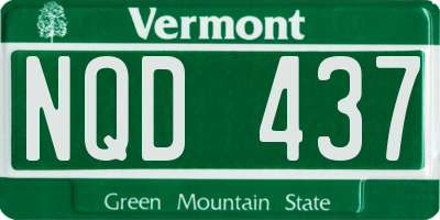 VT license plate NQD437