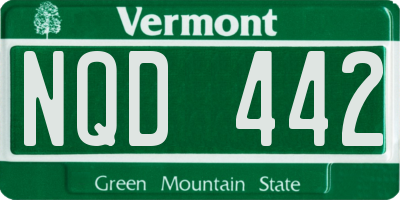 VT license plate NQD442