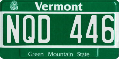 VT license plate NQD446