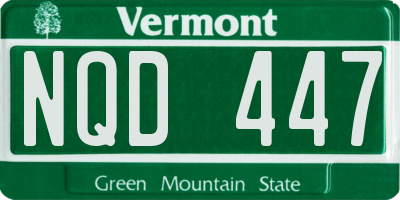 VT license plate NQD447