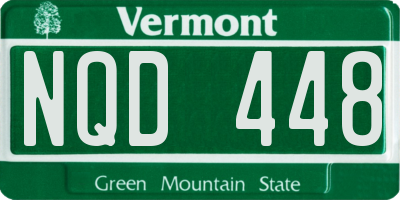 VT license plate NQD448