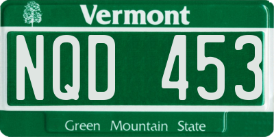 VT license plate NQD453