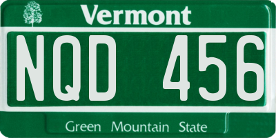 VT license plate NQD456