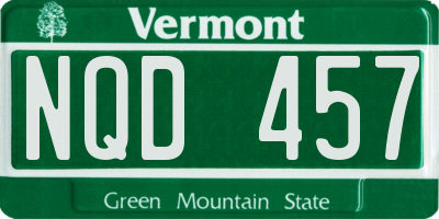 VT license plate NQD457