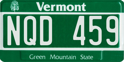 VT license plate NQD459