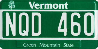 VT license plate NQD460